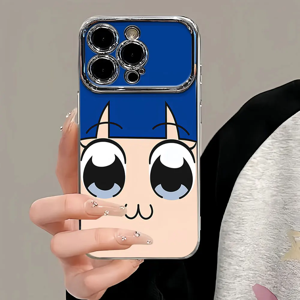 Манга для iphone 11 12 13 14 15 16 Pro Max Plus гальваническая рамка защищенный от падения чехол