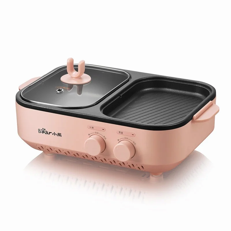 

220V Electric Oven for Home Barbecue Machine Multifunction Hot Pot Rinse Grilled Decoction Dual-use Multi Cooker 1200W