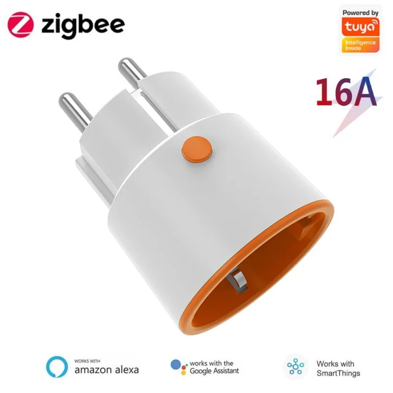 

Tuya Smart Zigbee Plug 16A EU Outlet 3680W Power Monitor Timer Meter Compatiable With Google Assistant And Tuya Zigbee Hub