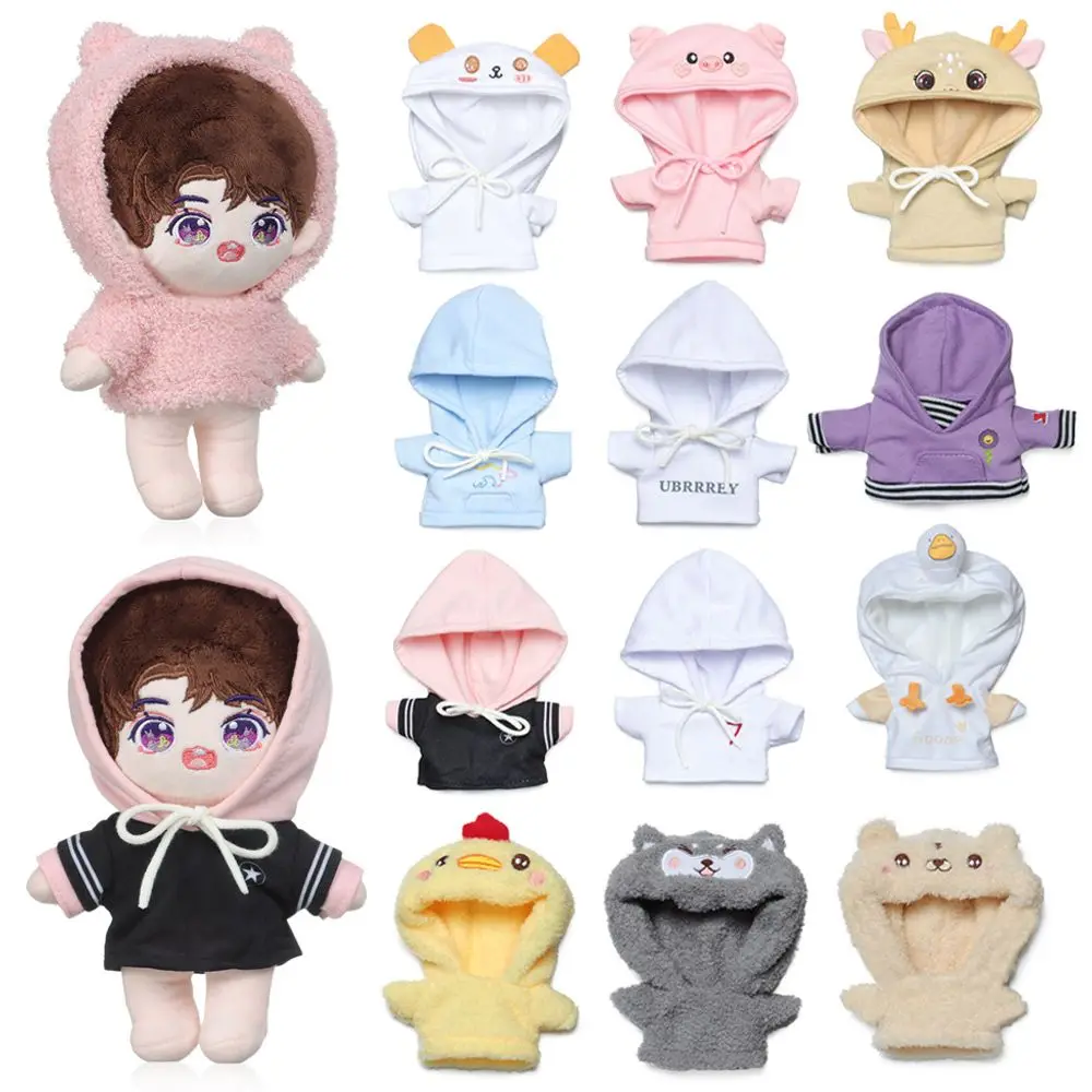 

20cm Doll Clothes Mini Animal Hoodies Suspender Plush Idol Doll Clothes for 14inch Toy Figure Doll Changing Dressing Game Gift