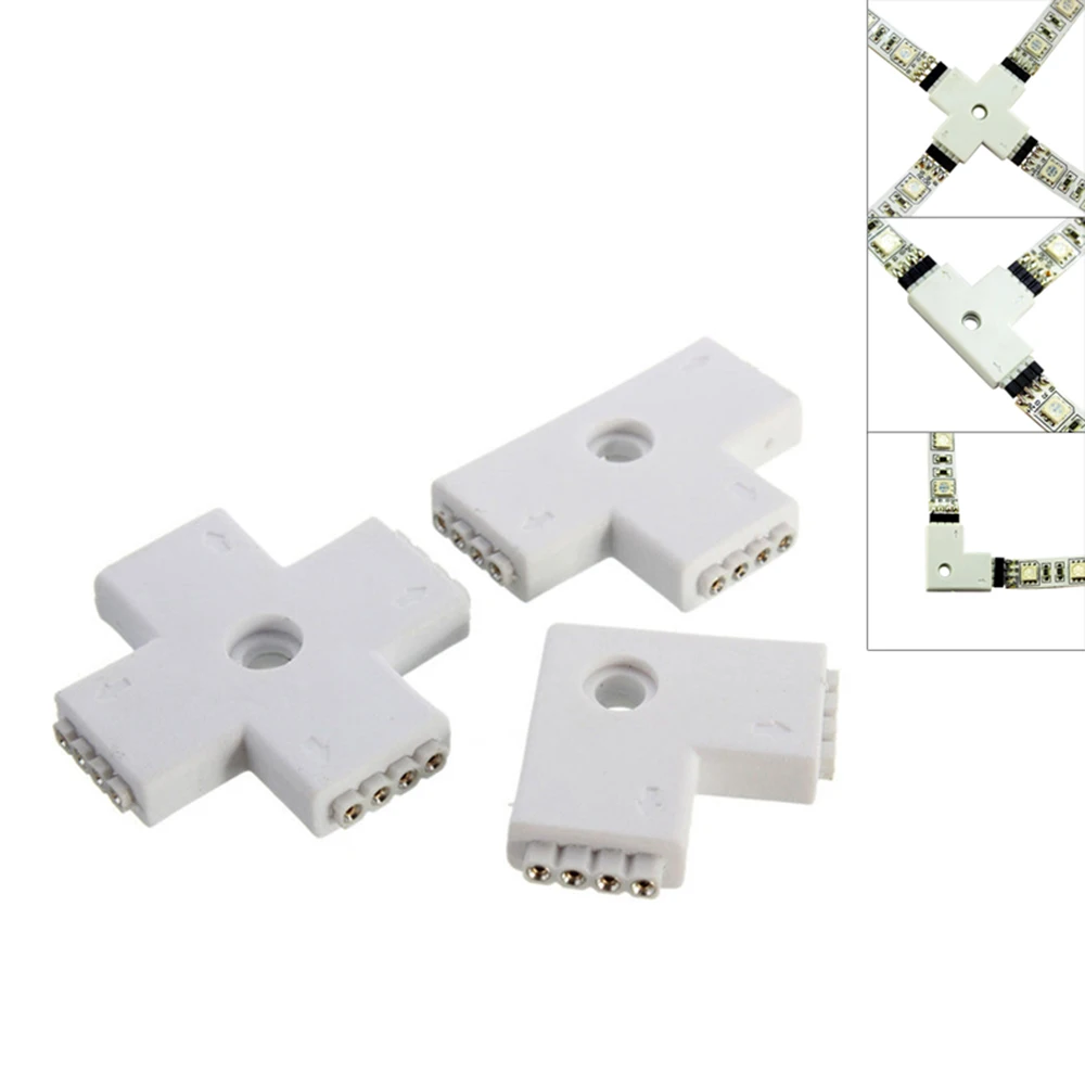 

L/T/X Shape 4Pin LED Connector Adapter For 3528 5050 RGB LED Strip Lights 5Pcs Connection Terminals For Pixel Strip Turning 2023
