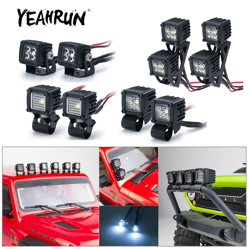 

YEAHRUN LED Lights Headlights Spotlight for Traxxas TRX-4 TRX6 Axial SCX10 Wraith SCX24 1/10 1/24 RC Car Truck Decoration Parts