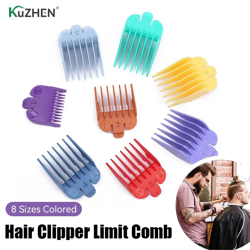 

8Pcs 3-25mm Universal Hair Clipper Limit Comb Guide Limit Comb Trimmer Guards Barber Replacement For Hair Cutting Hairdressing