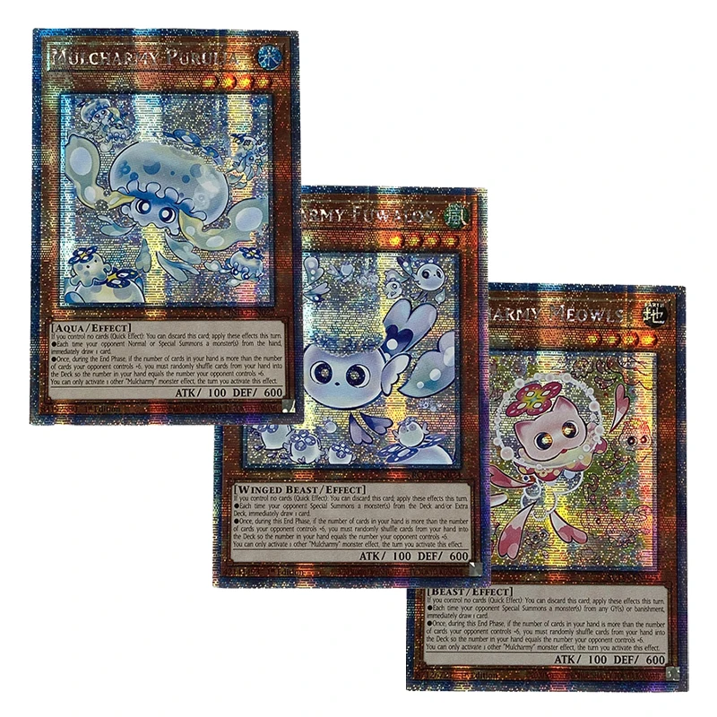 Фото Ю-Ги-О! Коллекционные DIY-карты-прокси: неоригинальные Mulcharmy Meowls, Mulcharmy Fuwalos, Mulcharmy Purulia — коллекционные карточки-игрушки №1