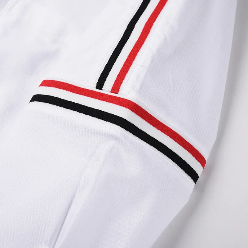TB THOM Shirt Solid Top Women Striped Shoulder Sleeve Men's Clothing Casual Oxford Long Slim Fashion Woman Blouses 2022