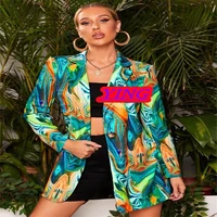 2060 european and american non positioning printing ladies casual small suit jacket 2022 new trend womens clothing