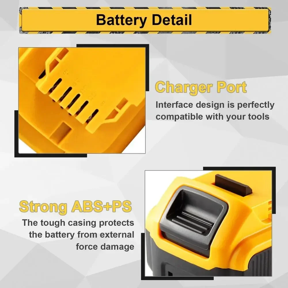 Для Dewalt 18 В 20 8 Ач DCB184 DCB200 DCB182 DCB180 DCB181 DCB201 DCB206 8000 мАч литиевые батареи Замена