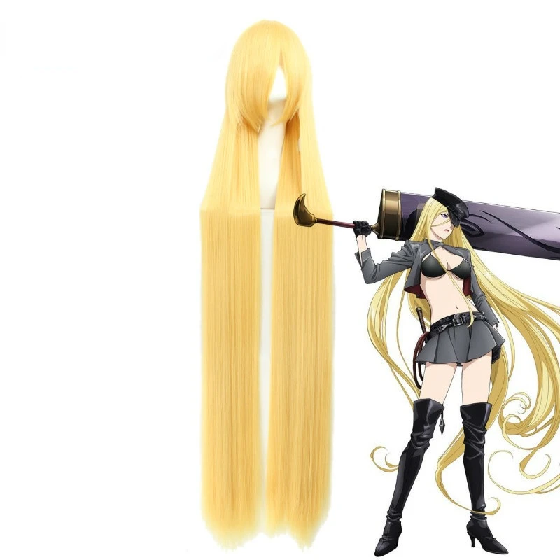 

Парик для косплея Noragami Bishamon светлый длинный золотой прямой термостойкий синтетический волос реквизит парик для хэллоуивечерние бесплатна...