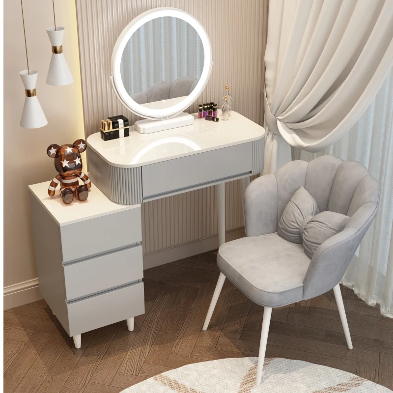 

Simple White Dressing Table Small Apartment Bedroom Modern Light Luxury Makeup Tables Storage Cabinet Make Up Desk Girls Gift