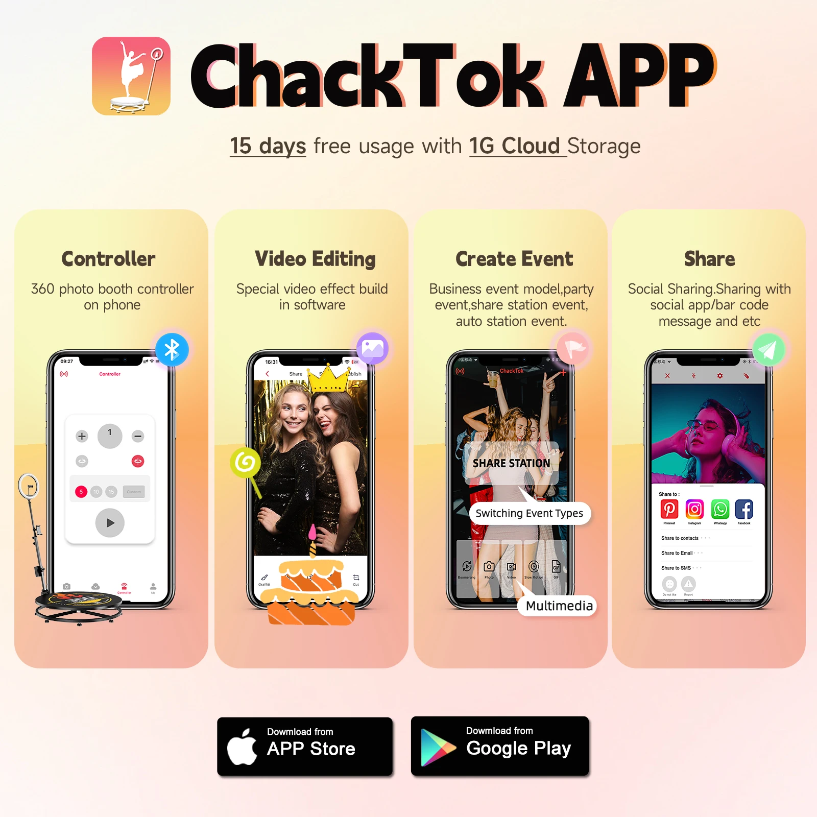 Фото Фотобудка MWE USA Stock Chacktok 360, 68/80/100 см, готовая к доставке, быстрая машина, поддерживает управление мобильным телефоном №4