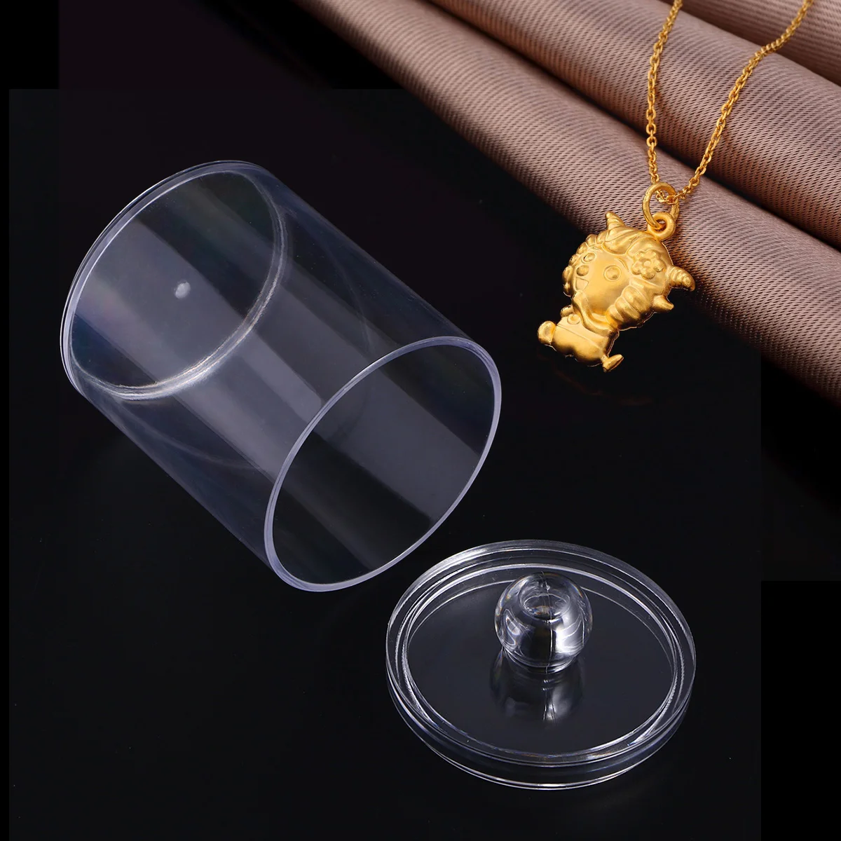 

4 Pcs Clear Container Lid Cotton Swab Organizer Cotton Pad Dispenser Qtip Canister Round Container Lid Bath Salts Holder Box