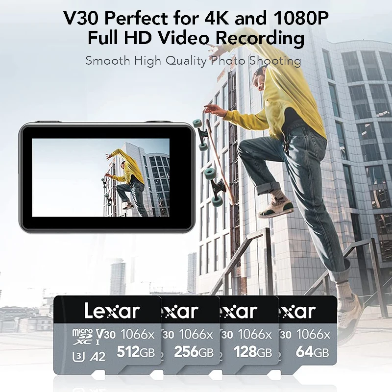 Карта памяти Lexar 1066x Micro SD 64 ГБ 128 256 512 MicroSD TF флэш-накопитель Профессиональная карта
