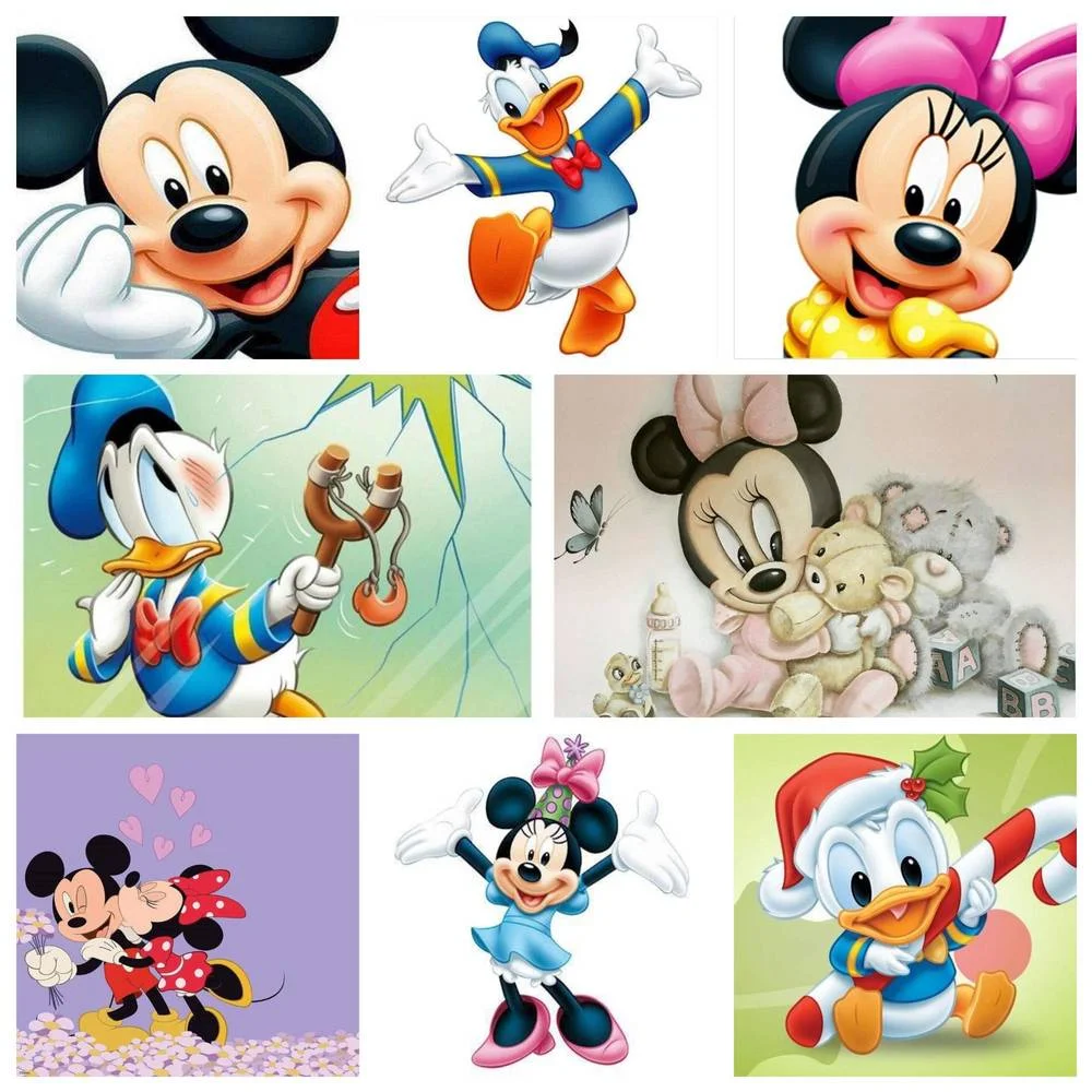 

Disney 5D DIY Diamond Painting Cross Stitch Set Mickey Mouse Donald Duck Hand Gift Children's Home Living Room Wall Decoration