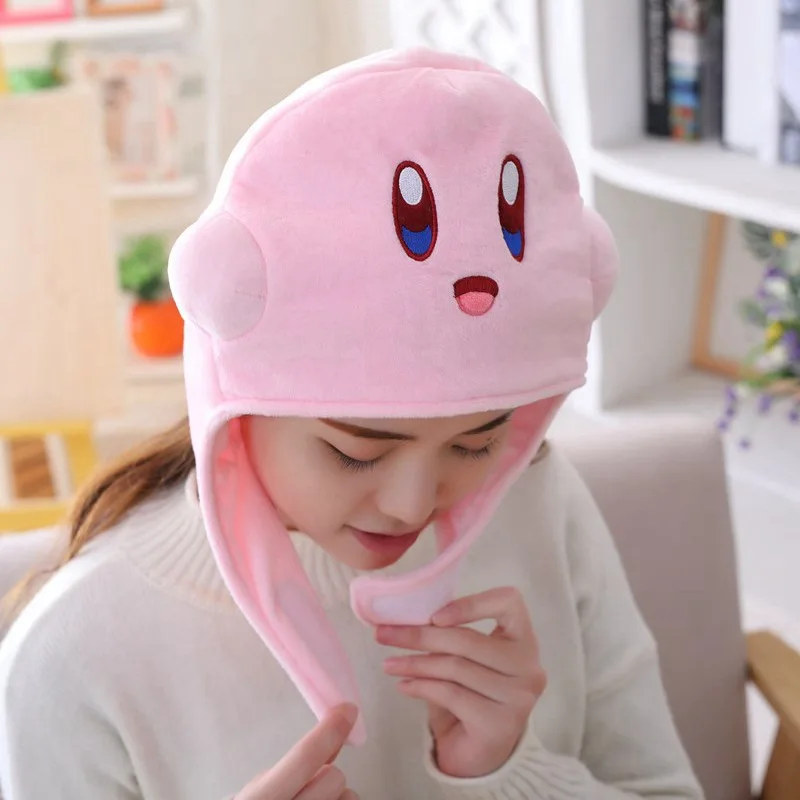 

Cartoon Anime Star Kirby Cosplay Hat Funny Selling Kawaii Cute Headgear Soft Warm Dolls Girls Birthday Gifts