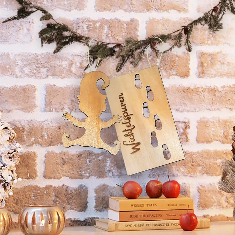 Рождественский новый шаблон гнома следы деревянный карлик эльфы лазерная резка