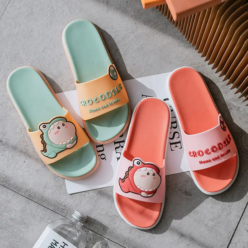 Comfortable bathroom slippers women wear ins tide cartoon cute bathroom shower slip household slippers shower slippers in summer