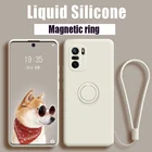 Обновленный силиконовый чехол с магнитным кольцом для Xiaomi Redmi Note 11 10 10S 9 9S 10X K40 K30 Pro Max Mi 11 Ultra 10 10T 10S Lite, чехол