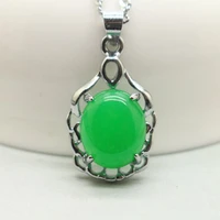 natural green chalcedony hand carved water drop pendant fashion boutique jewelry men and women necklace gift accessories