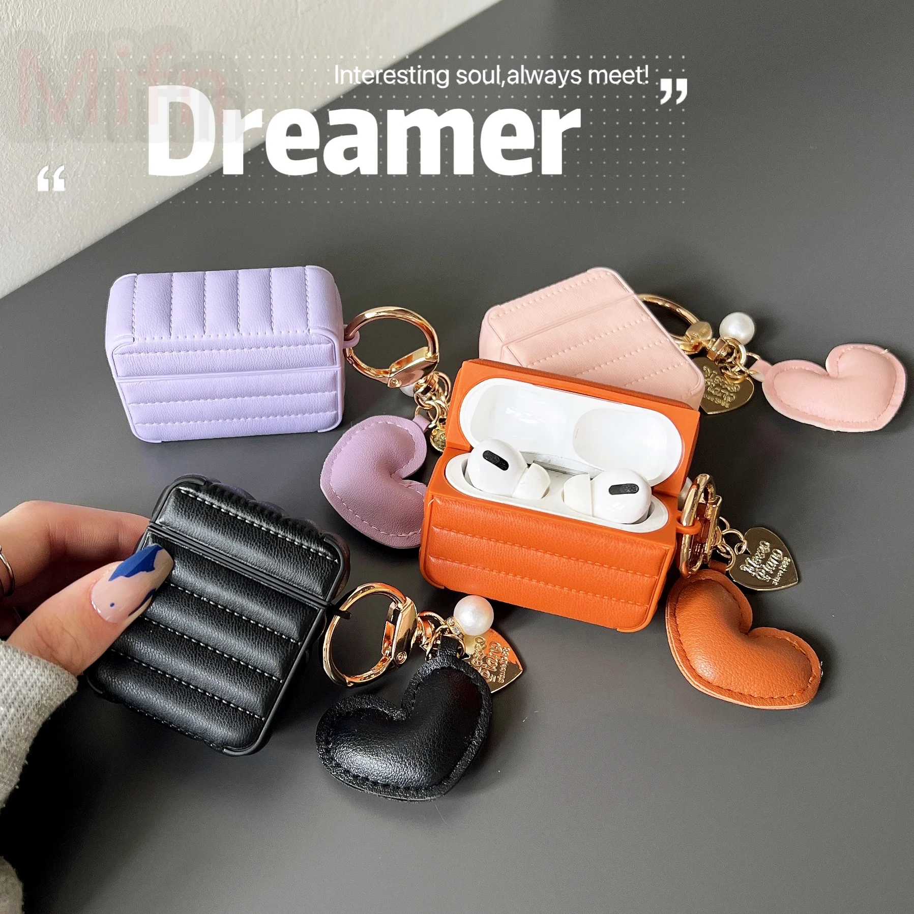 

New For Airpods 3 2 1 Case Cover leather Anti-lost Protect with Lanyard Keychain airpod 2 case coque for airpod pro case luxury