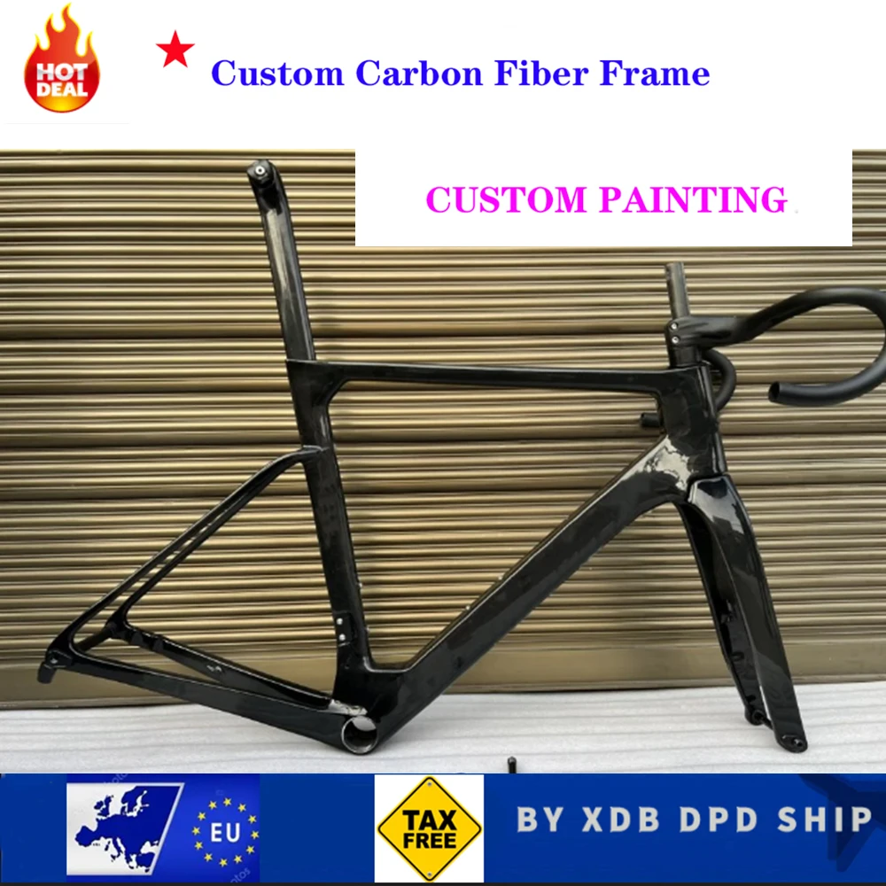 

2023 OSTRO Custom Logo Road Carbon Frameset+Handlebar Disc Brake Carbon Fiber Bike T47 Speed Frame Bicycle Racing Frame UPS DPD