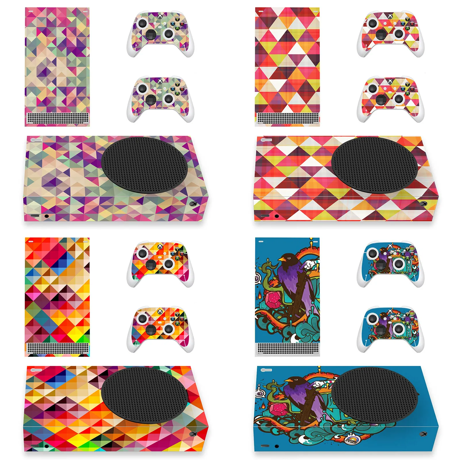 

For Xbox Series S Console And 2 Controllers Full Geometry Decal Skin Sticker Protective Cover Removable Film Game Accessories