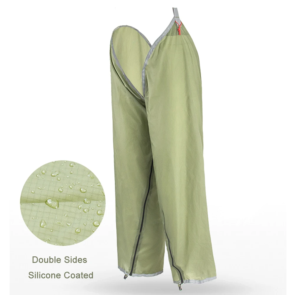 

20D Silicone Coated Nylon Waterproof Pants Leg Sleeves Elastic Design Ultralight Rain Trouser For Outdoor Camping Travel Hiking