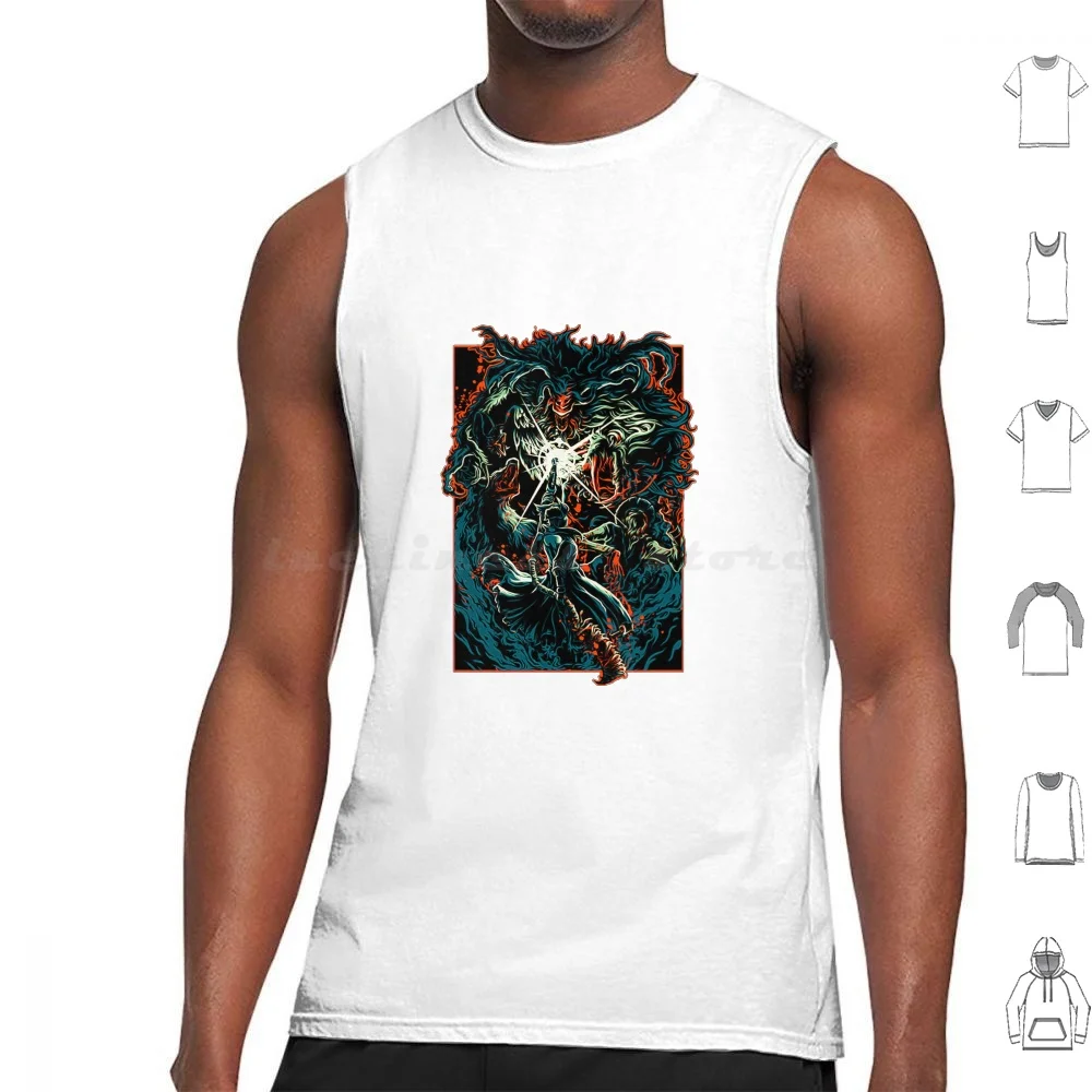 

Bloodborne Tank Tops Vest Sleeveless Bloodborne Dark Souls Souls Dark Blood Hunter Game Gaming Horror Soulsborne Ps4 Video