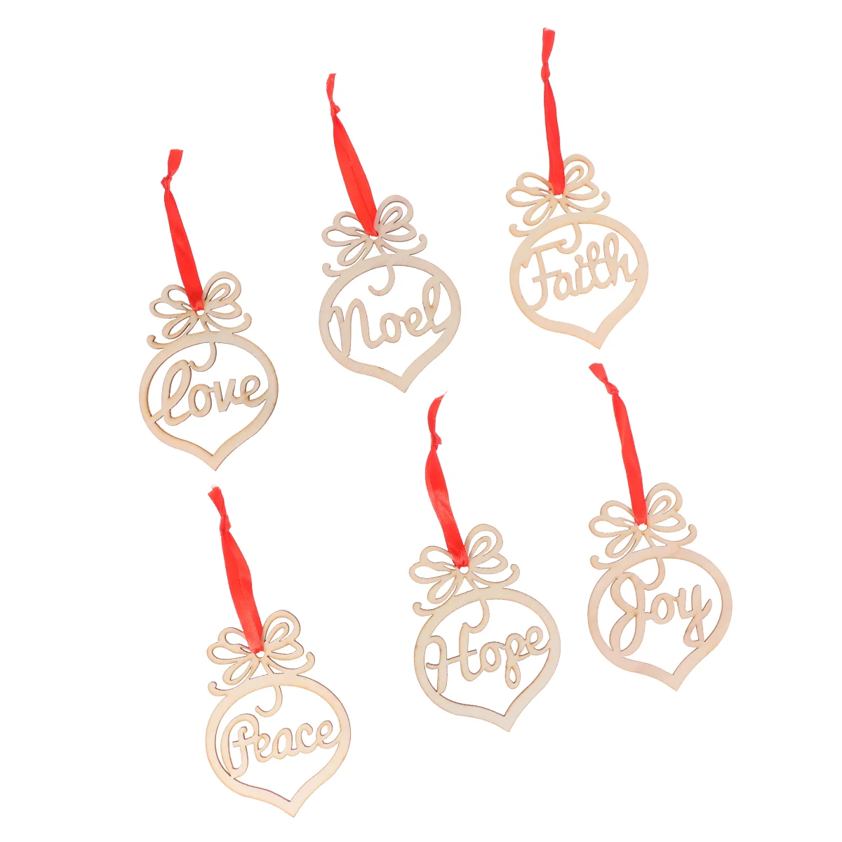 

6pcs Christmas Wooden Charms Xmas Tree Ornaments Hanging Pedants Holiday Party Decorations