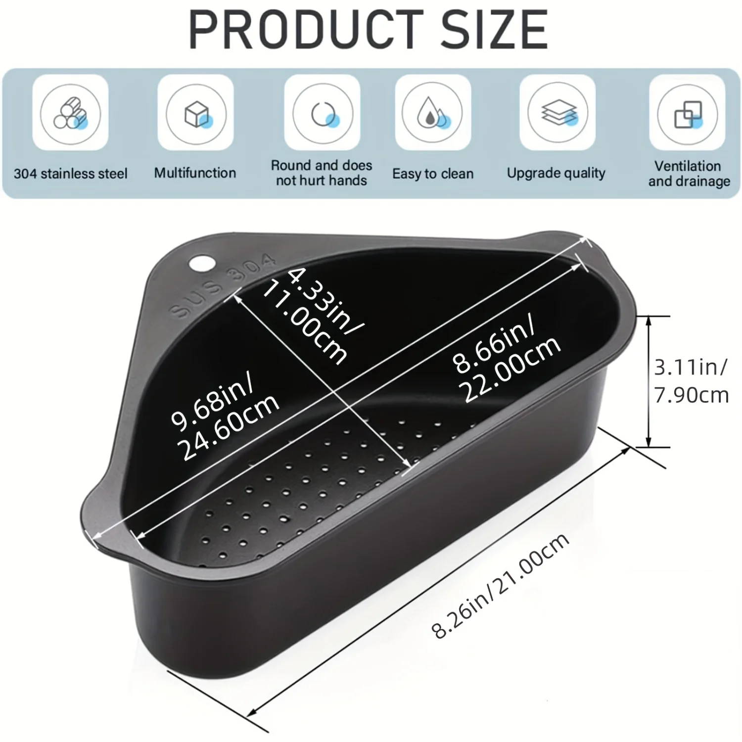 Треугольная раковина сетчатая корзина сливная из нержавеющей стали 304 с