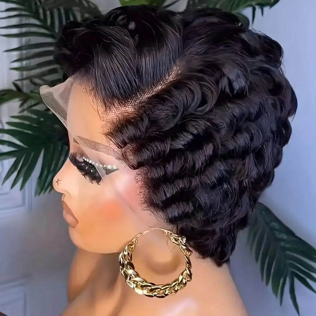 13x4 Короткий Боб Свободные Волнистые Парики Фронта Шнурка Предварительно