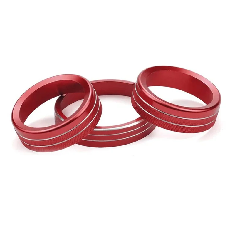 

Dash Knobs Trim Ring for 2015-2021 Ford Mustang Volume Headlight Switches Tune Button Control Knob Cover, Red 3PCS