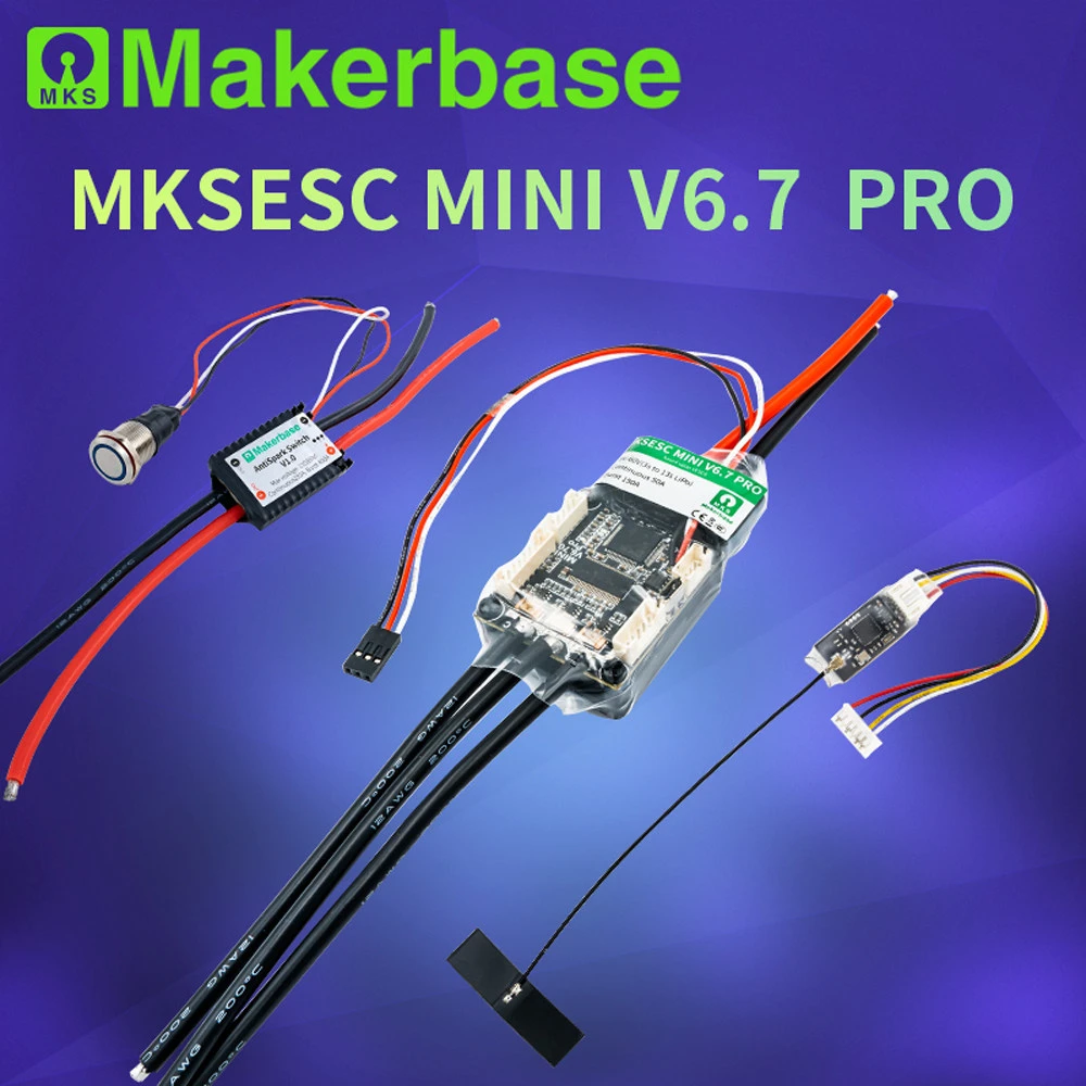 Фото Электронный регулятор скорости Makerbase VESC MINI V6.7 Pro Benjamin для моделей самолетов. Бесщеточный двигатель FOC VESC 6. №1