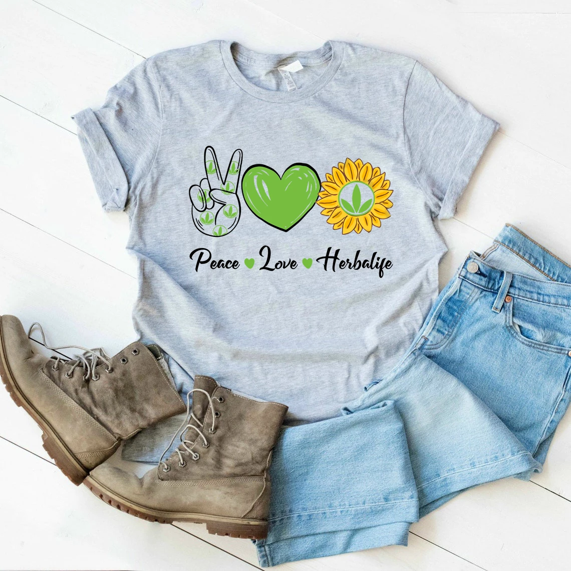 Новинка 2021 футболка Arrval Peace Love Sunshine Herbalife Милая топы для мужчин и женщин футболки с