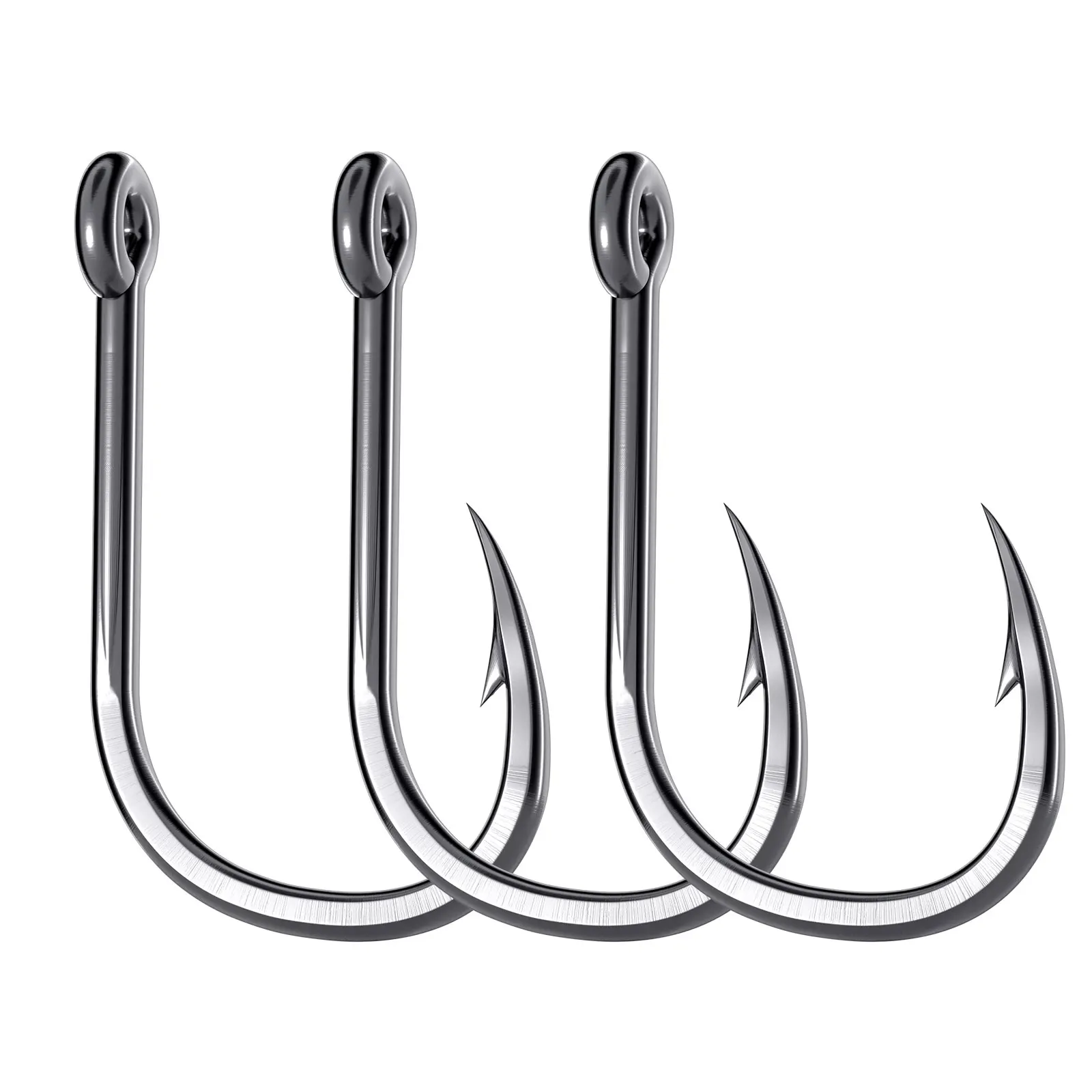 

50-100pcs Fishing Hooks High Carbon Steel Single Circle Fishhook Saltwater Barbed Carp Soft Lure Bait Hook Bass Catfish