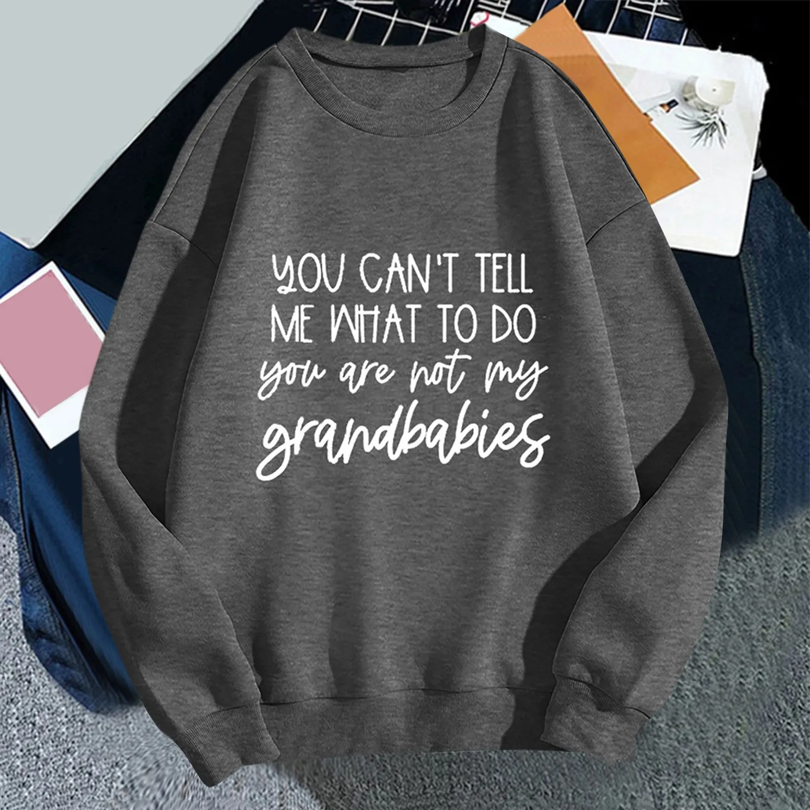 

Women Autumn Winter Black Sweatshirt with Words O-Neck Streetwear Harajuku Pullover Brushed Vintage Females Lady Tops Sudaderas