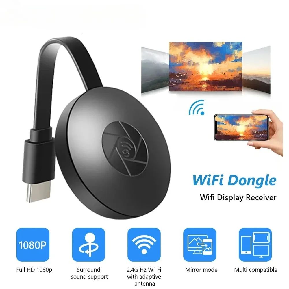 G2 Miracast TV Dongle Wi-Fi Беспроводная ТВ-палка Поддержка HDMI-совместимого 1080P Адаптер
