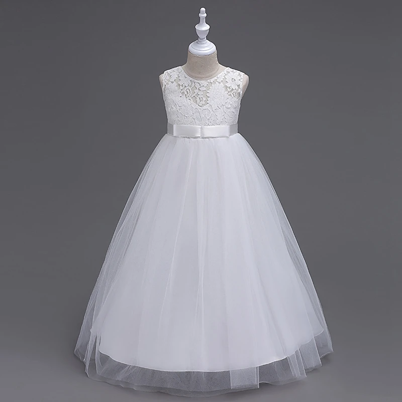 

Teenage Girls Dress Kids Lace Mesh Embroidery Princess Dress Clothing Elegant Princess Party Long Tulle Wedding Ceremony Dresses