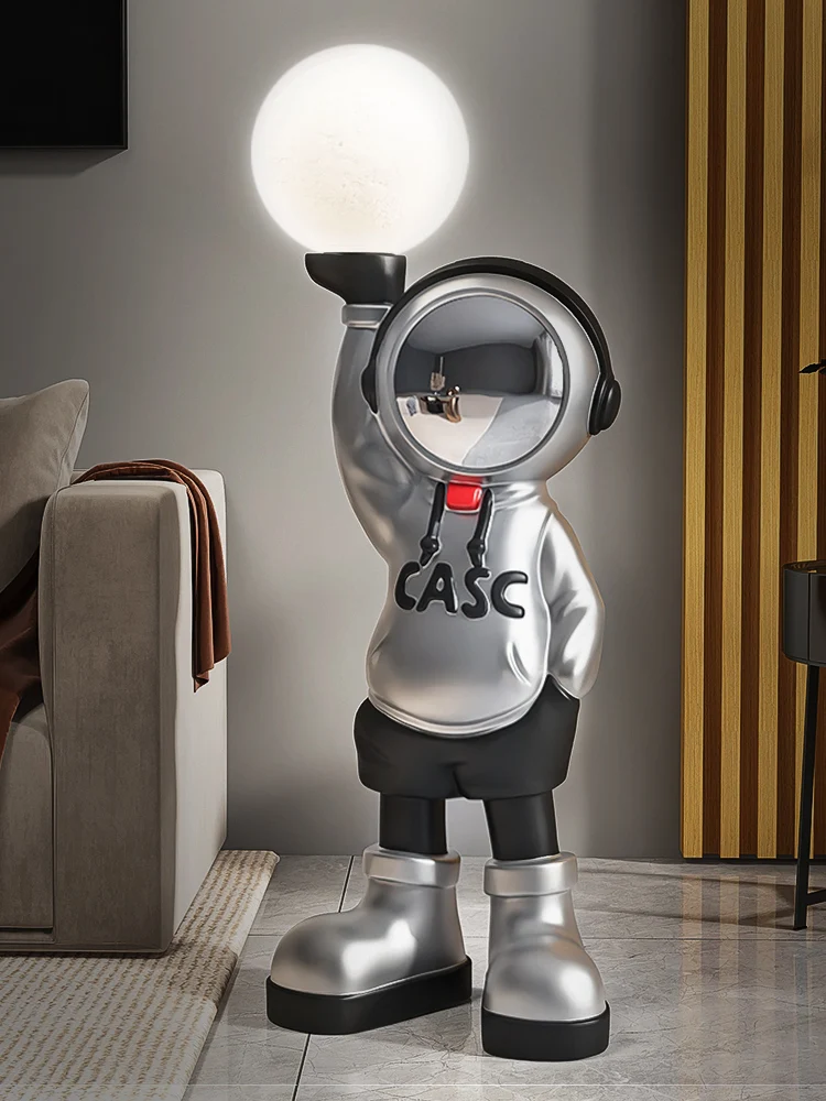 

Cartoon astronaut floor lamp decoration bedroom decorative desk lamp living room vertical bedside lamp children's room