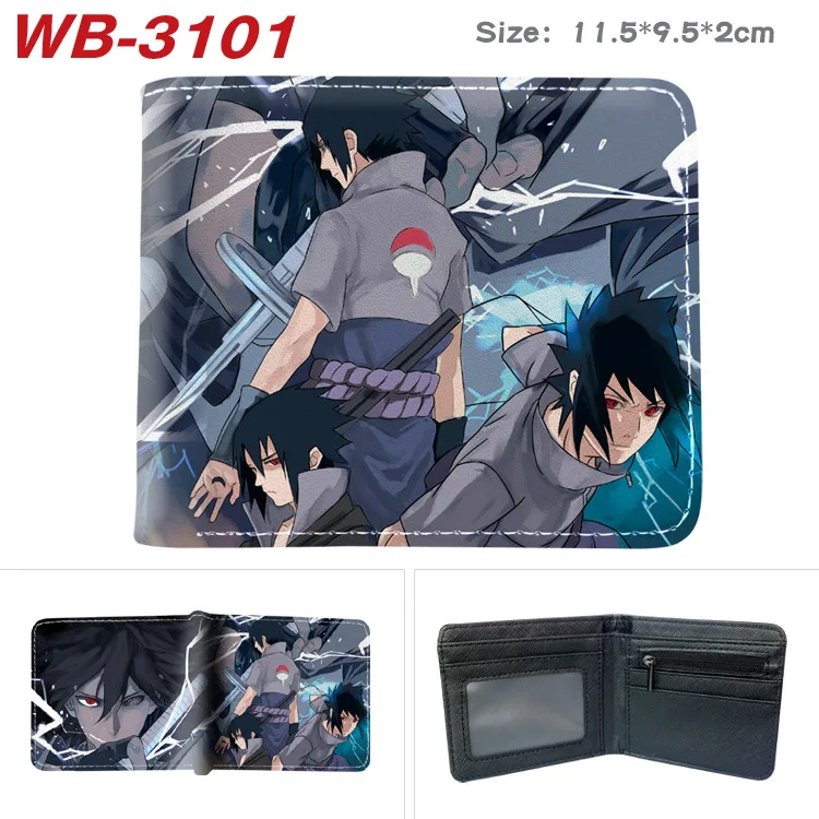 

Naruto Peripheral Students Men and Women PU Half-fold Wallet Short Leather Wallet Cartoon Anime Card Holder Coin Purse