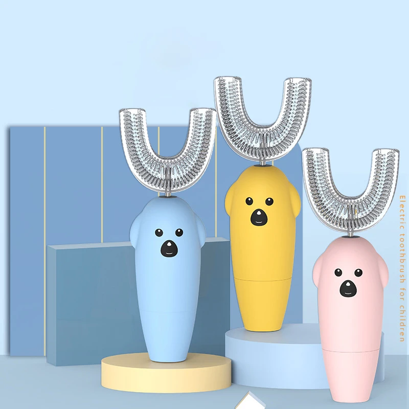 

Детская зубная щетка 360 градусов, U-образная Детская щетка, Мягкая Силиконовая зубная щетка для ухода за полостью рта, уход за зубами, чистка