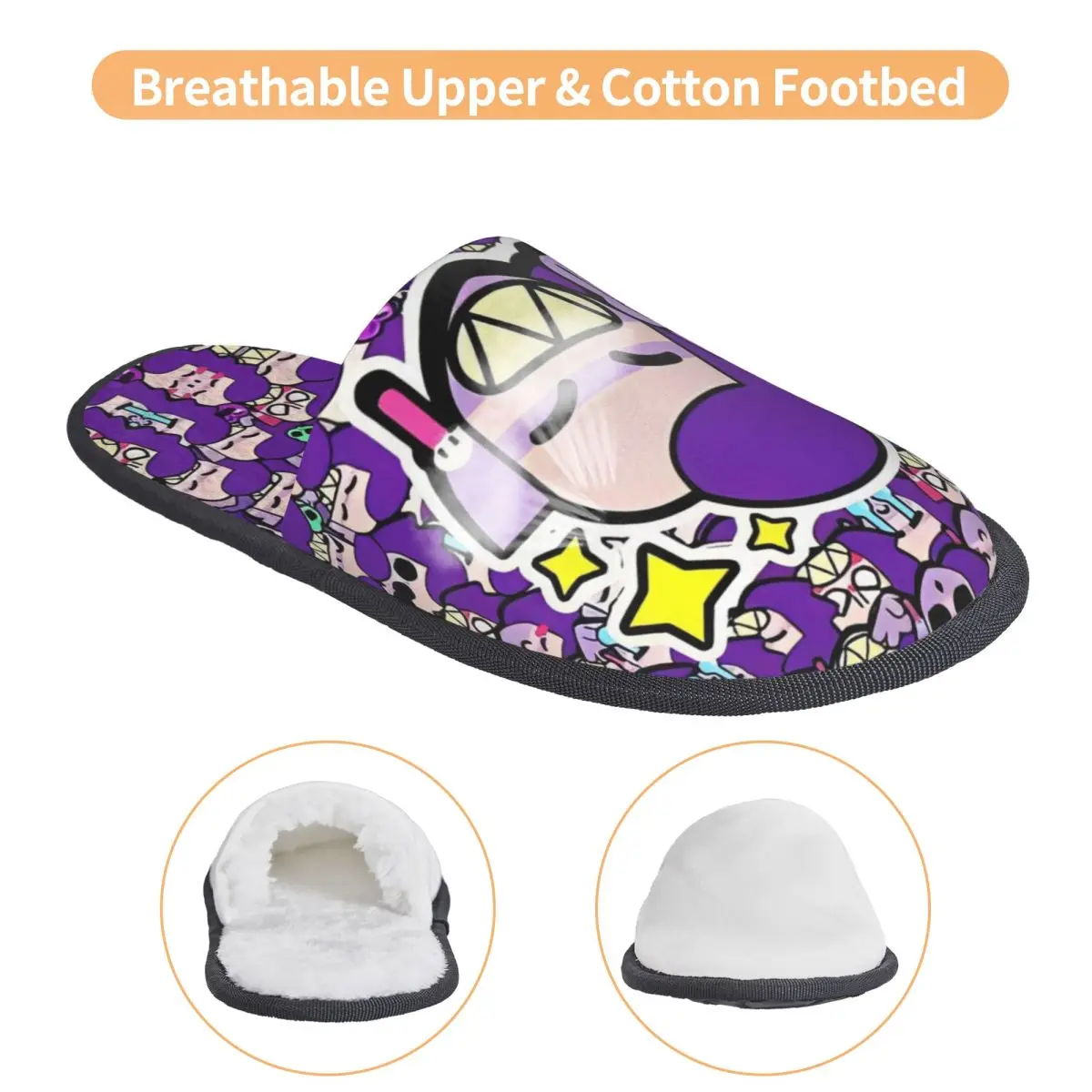 Зимние домашние тапочки Brawll Emz Spike Squeak мягкие меховые шлепанцы с героями