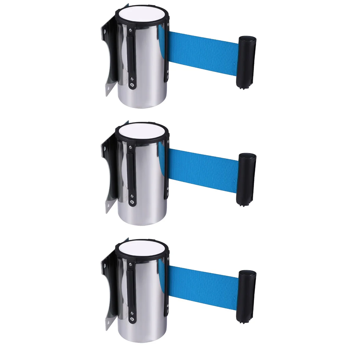 

3pcs Wall Mounted Retractable Belt Barrier Stainless Steel Rope Safety Barriers