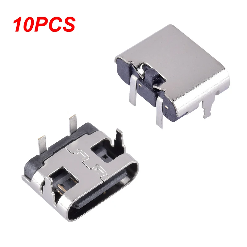 

10Pc 2 Pin Micro USB Type C Connectors Socket USB 3.1 Type-C Female Power Jack Docks For Mobile Phone Charging Port