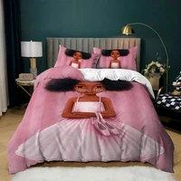 double size bedding set luxury african girl duvet cover and pillowcase set queen full twin king bed comforters home cute bedding