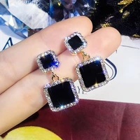 delysia king womens beautiful earrings all match earrings black square earrings