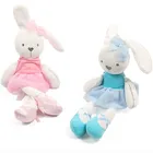 Безопасные мягкие игрушки-кролики в виде животных, сетчатая Одежда с бантом, милая фотоодежда для девушек, плюшевые куклы-питомцы