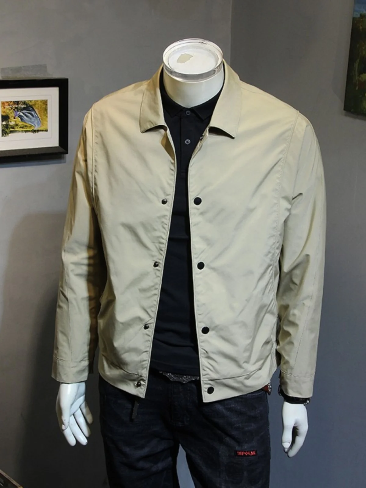 Cangshi Yishu весенне-осенняя мужская куртка с лацканами в Корейском стиле свободная