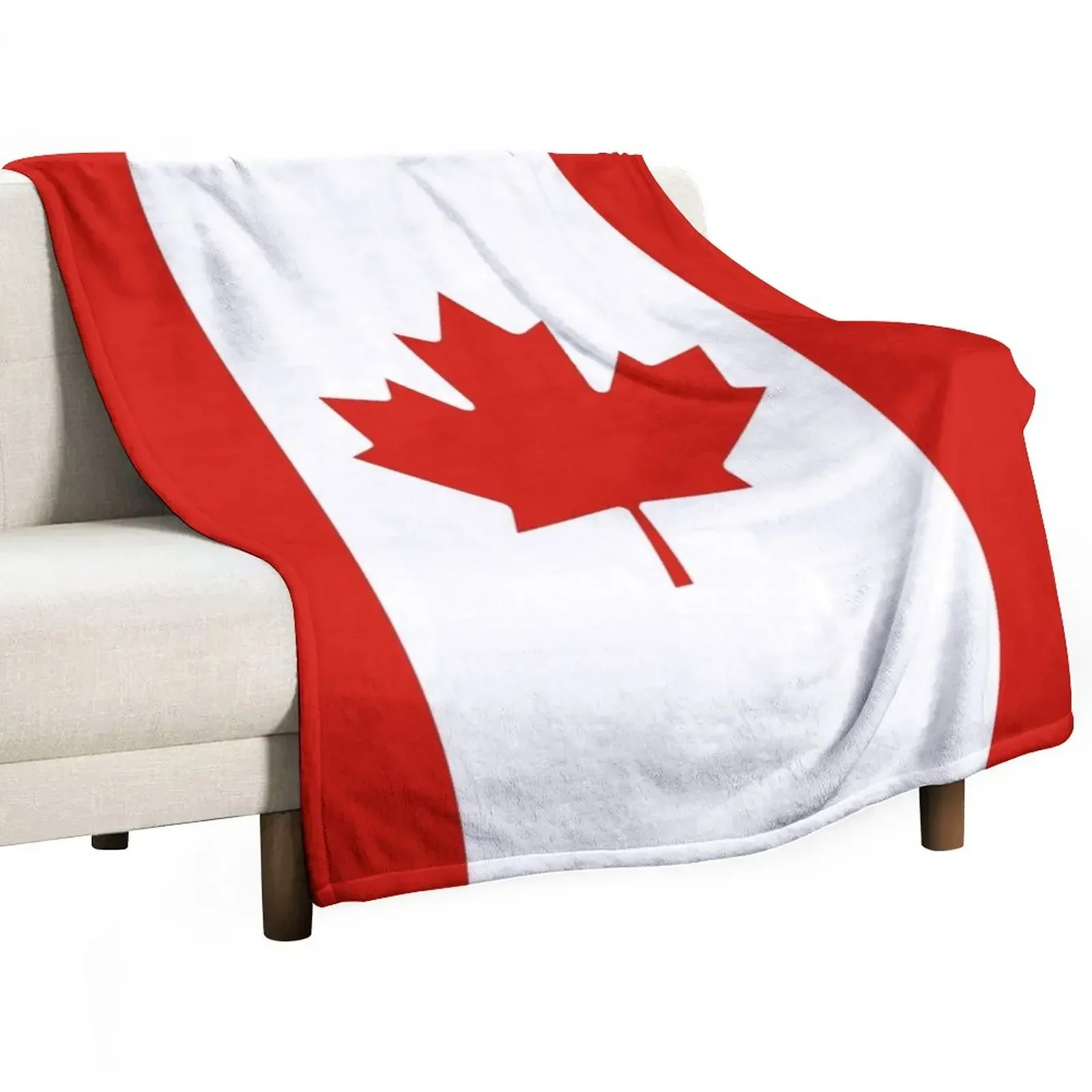 Плед с флагом Канады красивое мягкое покрывало для кровати в клетку