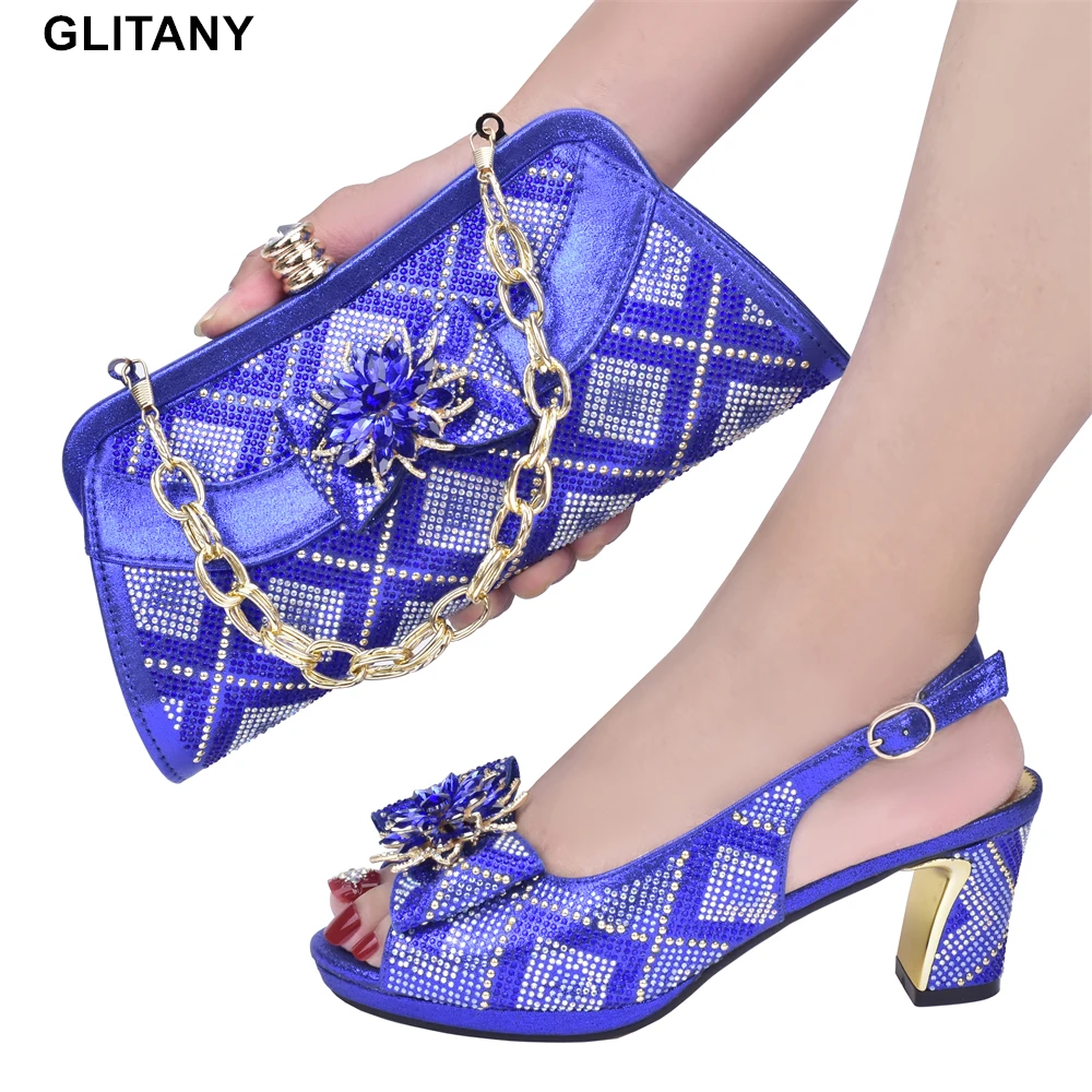 

Новое поступление, итальянские туфли и сумки, подходящий набор, женская свадебная обувь на каблуке, свадебные туфли Стразы для невесты, женские вечерние туфли-лодочки с кошельком