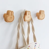 cartoon wood rabbit hooks key holder wall coat rack decorative storage organizer home accessories kitchen gadgets multi purpose